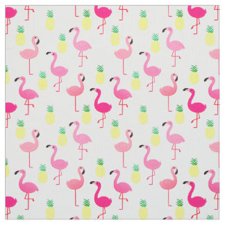 Flamingos och ananas! Sömlös Premium Fabric Tyg