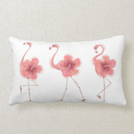 Flamingos och Hibiscus Lumbarkudde