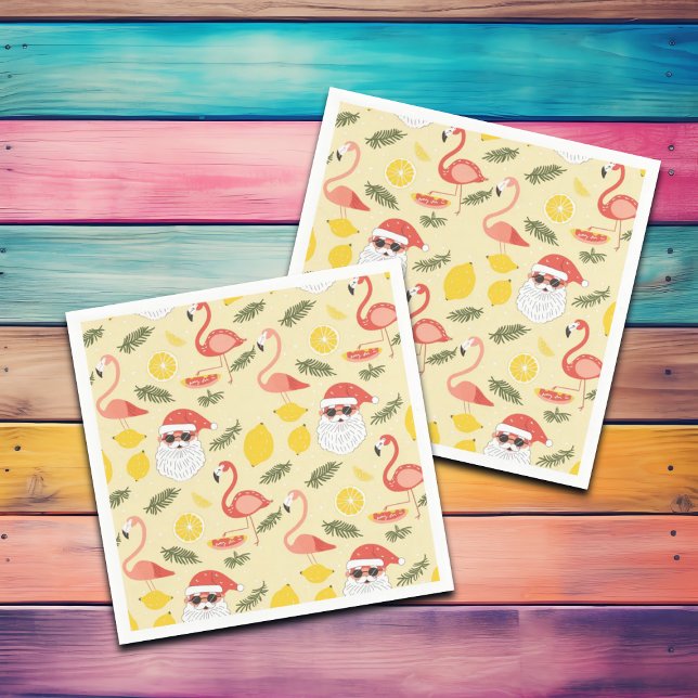 Flamingos och jultomten i juli i Party Pappersservett (Skapare uppladdad)