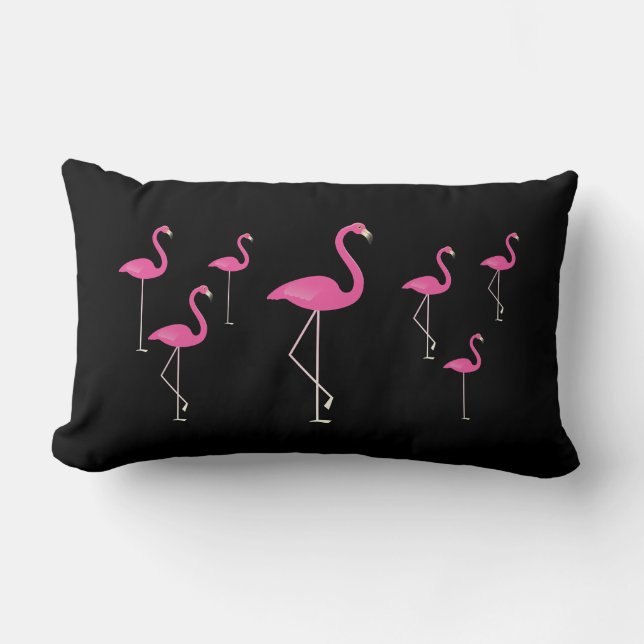 Flamingos på Black Lumbarkudde (Framsida)