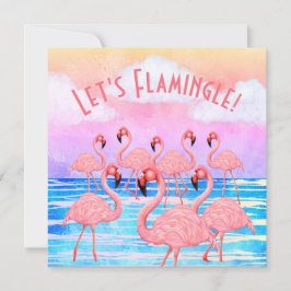 Flamingos på Parad-kort Kort