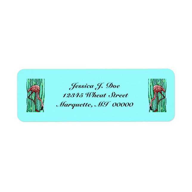 Flamingos på spanska Moss Returetiketters Returadress Etikett (Framsidan)