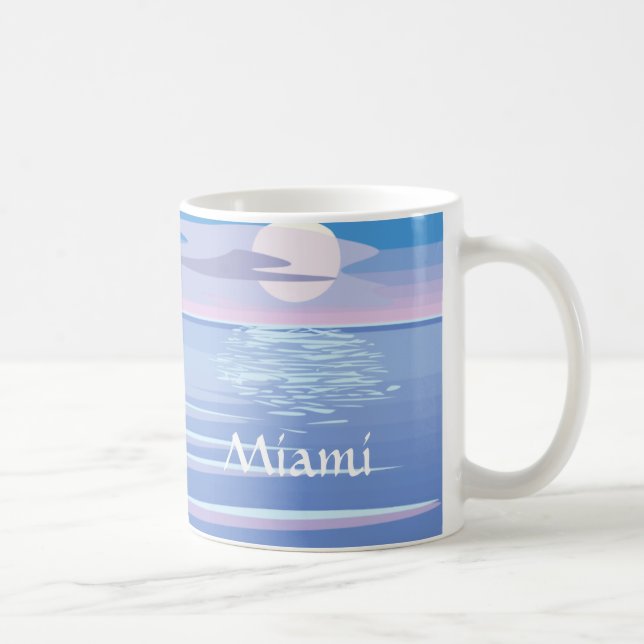 Flamingos på stranden - Miami Kaffemugg (Höger)
