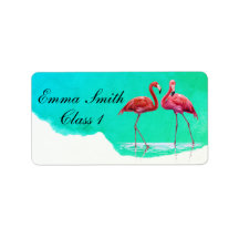 Flamingos Personlig School Label