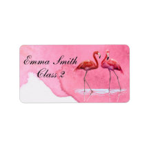 Flamingos Personlig School Label