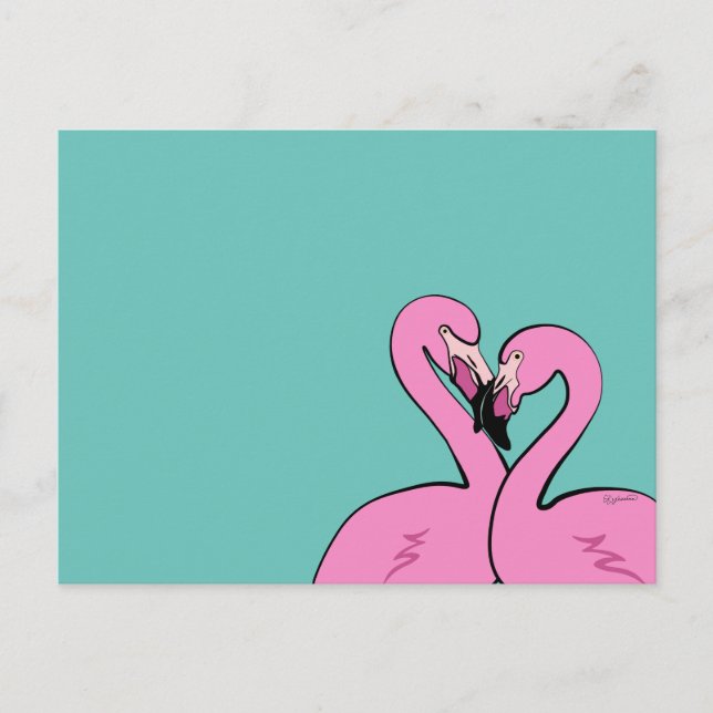 Flamingos Postcard Vykort (Framsida)