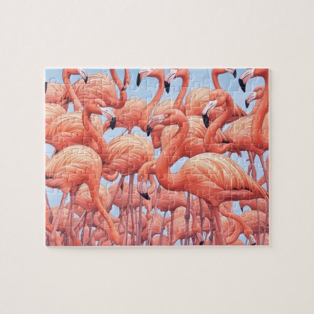 Flamingos, Pussel, 20 x 25 cm, 110 st Pussel (Horisontell)