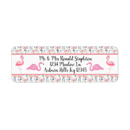 Flamingos Returadress Etikett