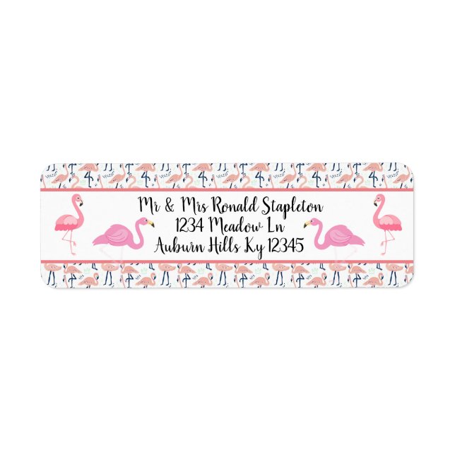 Flamingos Returadress Etikett (Framsidan)