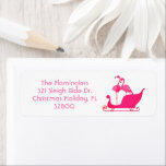 Flamingos Romantic jul Sleigh Ride Returadress Etikett<br><div class="desc">Flamingos Romantic jul Sleigh Ride helgdag retur adressetiketter. Cute romantic Flingo-par som gungar i rosa Santa's sleigh. Anpassa adress-mallen och användan på alla dina julkortsutskick för att sprida brans glädje. Perfekter för att utforma roligten för dem som tillbringar jultomten i Florida eller andra varma kustområden.</div>