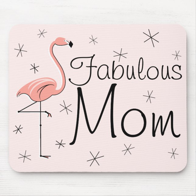 Flamingos Rosa ’Fabulous Mamma’ mousepad Musmatta (Framsidan)