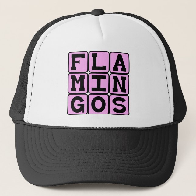 Flamingos, Rosa Fågel Keps (Framsida)