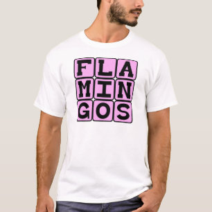Flamingos, Rosa Fågel Tee Shirt