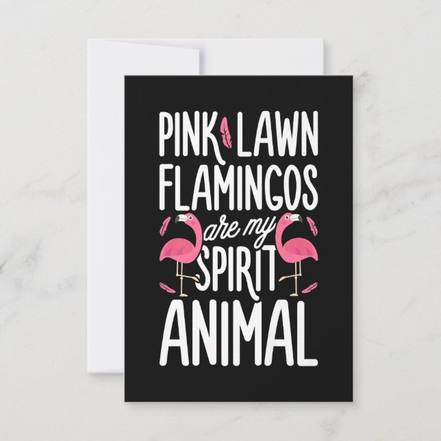 Flamingos | Rosa Gräsmatta Flamingos är ett spritd Tack Kort (Framsida)