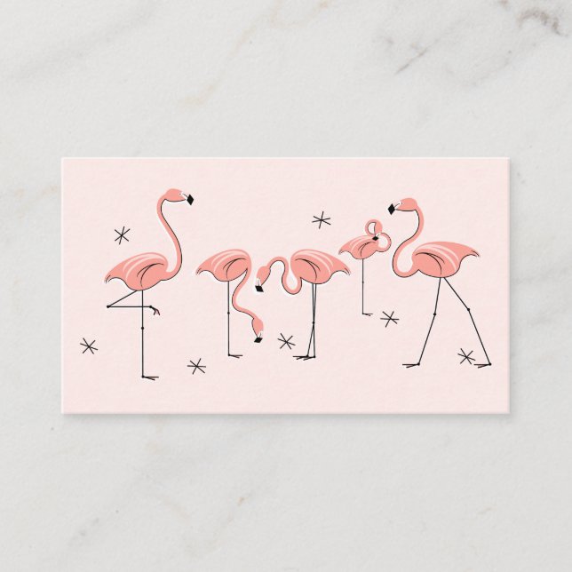 Flamingos Rosa Group affärskort Visitkort (Framsida)