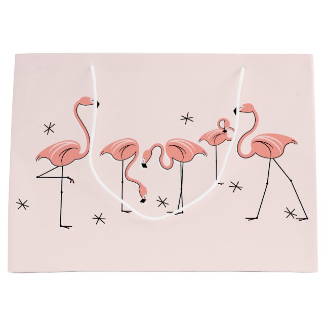 Flamingos Rosa Group-presentpåse stor (Framsidan)