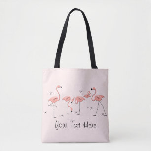 Flamingos Rosa Group Text hela tiden Tygkasse