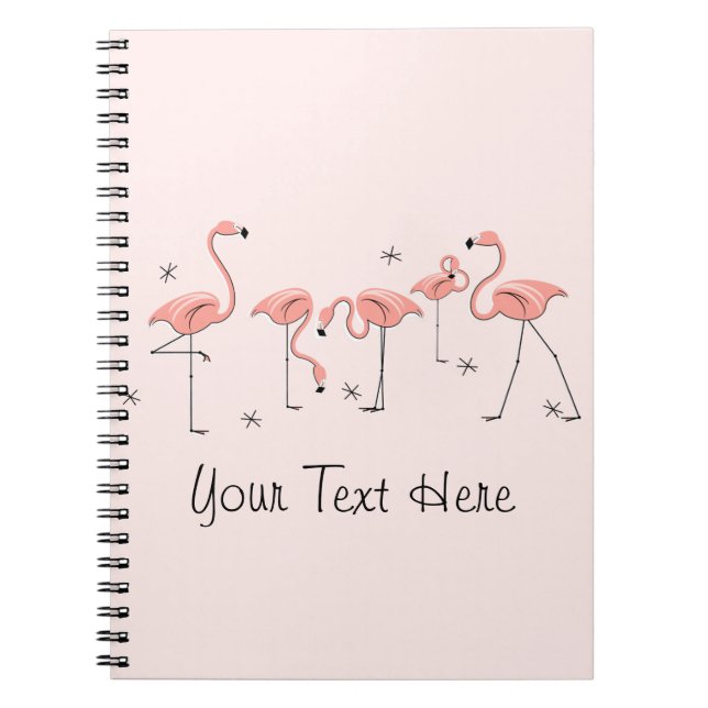 Flamingos Rosa Group Text notebook Anteckningsbok (Framsidan)