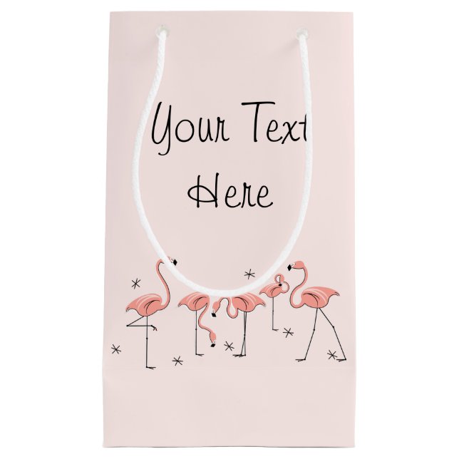 Flamingos Rosa Group Text-presentsäck liten (Framsidan)