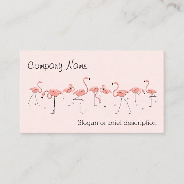 Flamingos Rosa Line affärskort Visitkort (Framsida)
