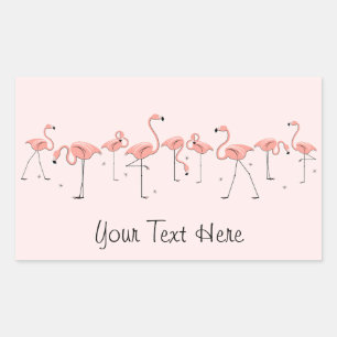 Flamingos Rosa Line-dekantrektangel Rektangulärt Klistermärke