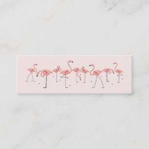 Flamingos Rosa Line-smala på affärskortet Mini Visitkort