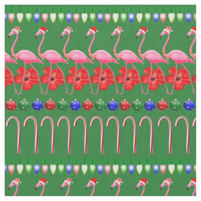 Flamingos Rosa på Helgdag, god jul Tyg (Närbild)