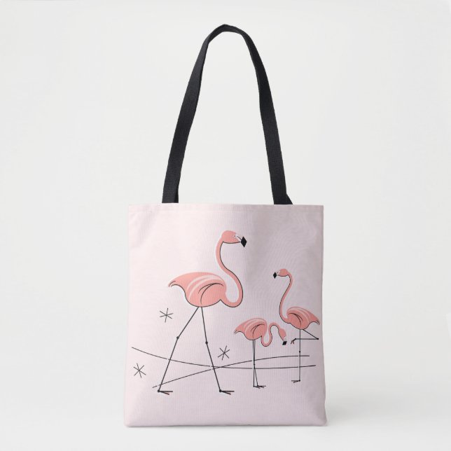 Flamingos Rosa Trio 2 hela tiden Tygkasse (Framsida)