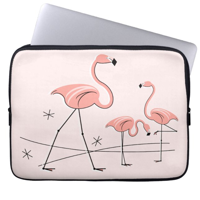 Flamingos Rosa Trio 2 laptop sleeve (Framsidan)