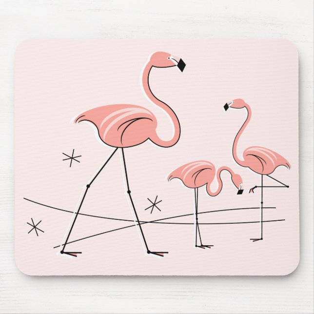 Flamingos Rosa Trio 2 mousepad Musmatta (Framsidan)