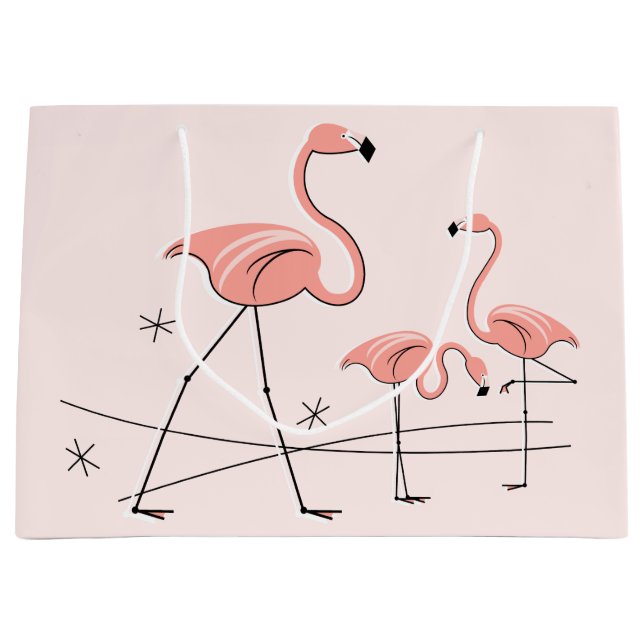 Flamingos Rosa Trio 2 presentpåse stor (Framsidan)