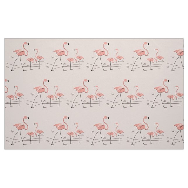 Flamingos Rosa Trio 2 stor mönster Tyg (Fat Quarter)
