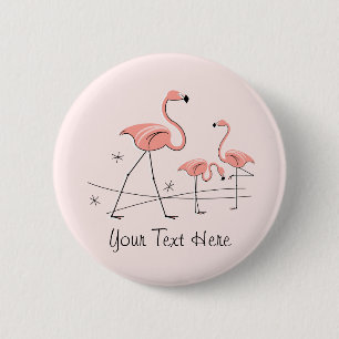 Flamingos Rosa Trio 2 Text-knapp Knapp