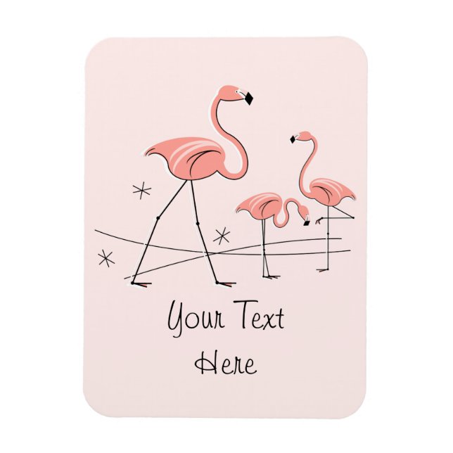 Flamingos Rosa Trio 2 Text Magnet Flexibel (Vertikal)