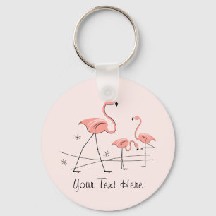 Flamingos Rosa Trio 2 Text nyckelring