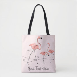 Flamingos Rosa Trio 2 Text överallt tote Tygkasse