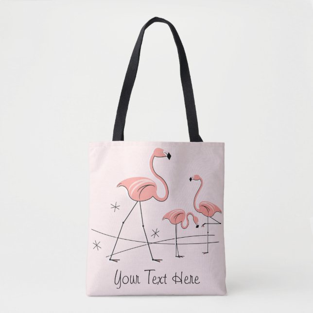 Flamingos Rosa Trio 2 Text överallt tote Tygkasse (Framsida)