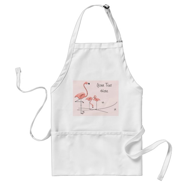 Flamingos Rosa Trio 2 Texttapron Förkläde (Framsidan)