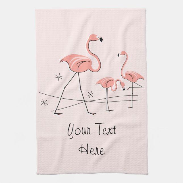 Flamingos Rosa Trio 2 Texturduk Kökshandduk (Vertikal)