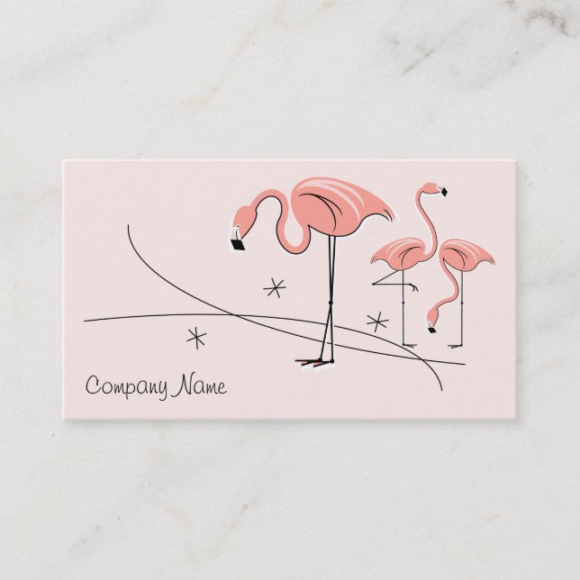 Flamingos Rosa Trio 3 affärskort Visitkort (Framsida)