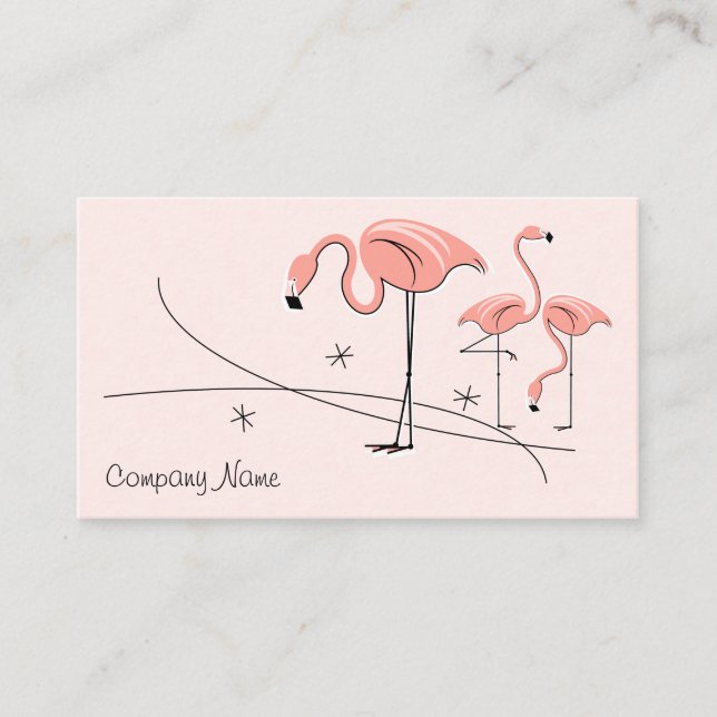 Flamingos Rosa Trio 3 affärskort Visitkort (Framsida)