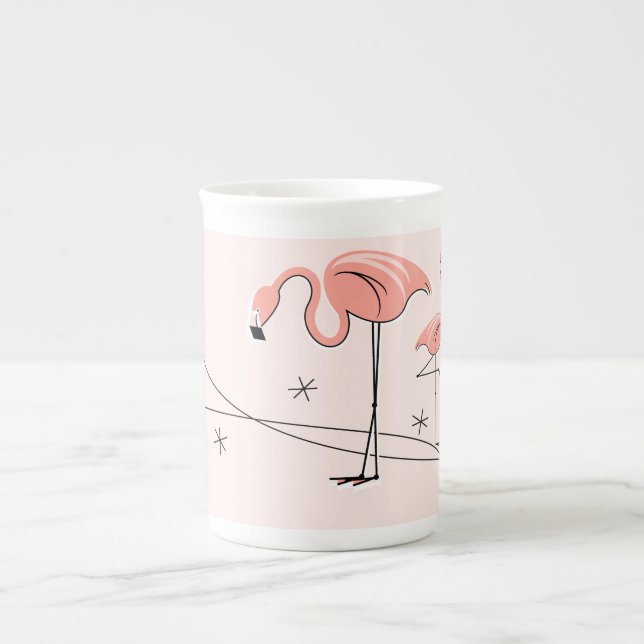 Flamingos Rosa Trio 3 bone china mugg Benporslin Mugg (Framsidan)
