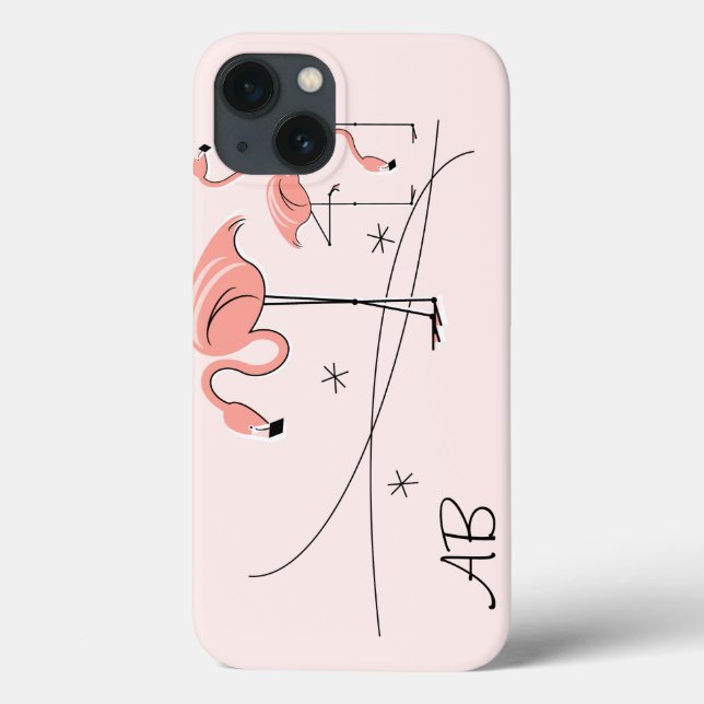 Flamingos Rosa Trio 3 "Monogram" iPad-ärendet (Baksida)