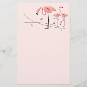 Flamingos Rosa Trio 3-papper Brevpapper