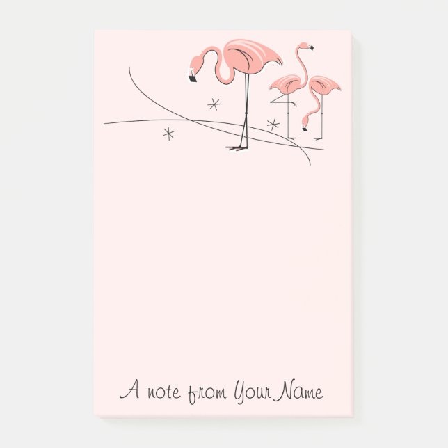 Flamingos Rosa Trio 3 "Text" Post-it Block (Framsida)