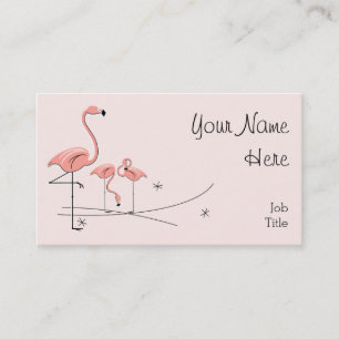 Flamingos Rosa Trio 4 affärskort Visitkort