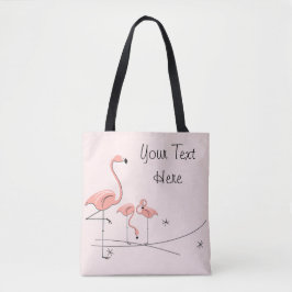 Flamingos Rosa Trio 4 Text hela tiden Tygkasse