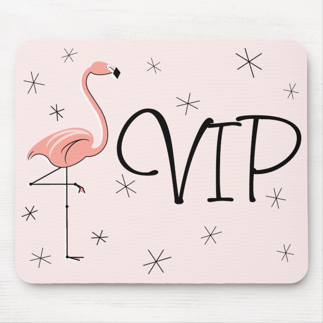 Flamingos Rosa ’VIP’ mousepad Musmatta (Framsidan)
