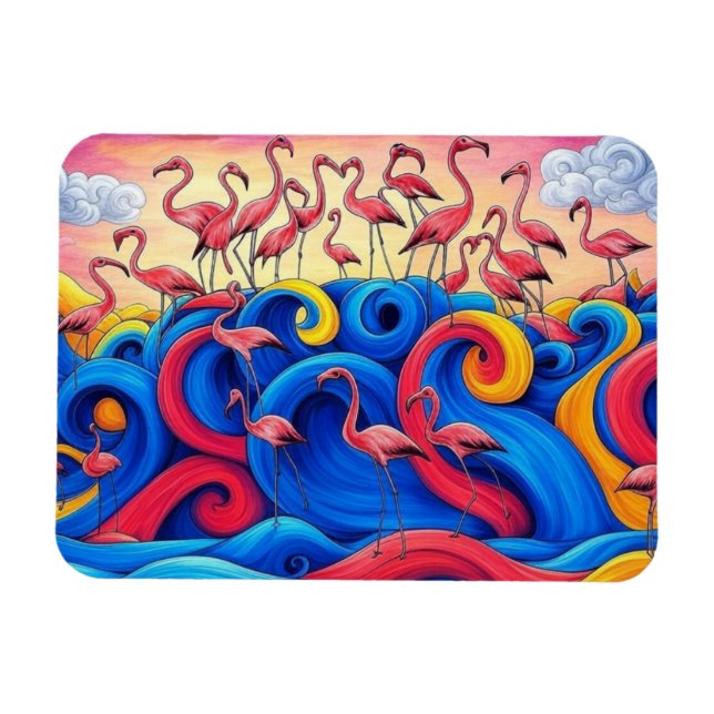Flamingos till sjöss, Magnet (Horisontell)