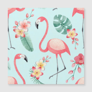 Flamingos Tropical Flowers Watercolor Mönster